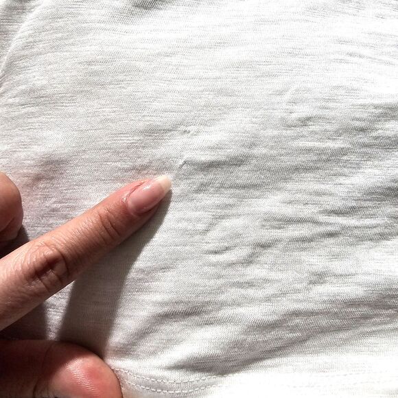 VERONICA BEARD Jeans Mason Baseball Tee Puff Sleeve Tshirt Top Rust White Large - Picture 6 of 7